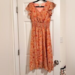 Flowy below the knee floral dress